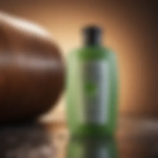 Luxurious shampoo bottle with ingredients