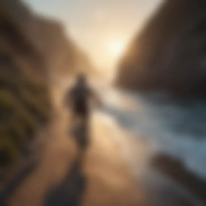 Couple cycling along a scenic coastline