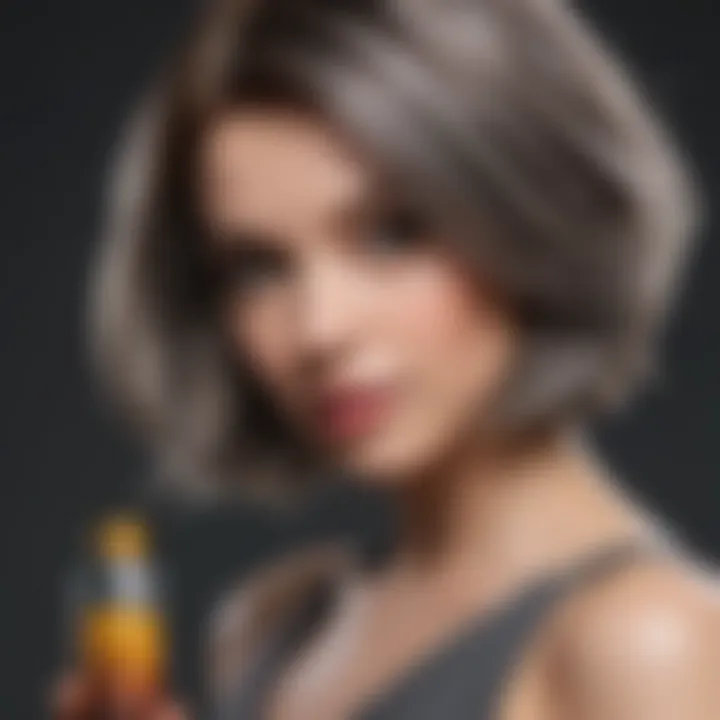 An array of recommended products for temporary hair coloring