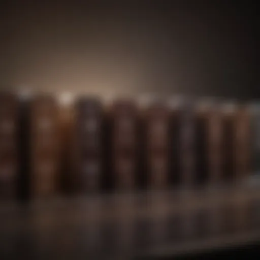 A selection of dark brown hair dye boxes on a vanity