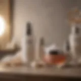 Luxurious Korean skincare products on a vanity
