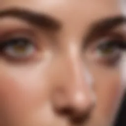 Close-up of beautifully curled lashes enhanced by mascara