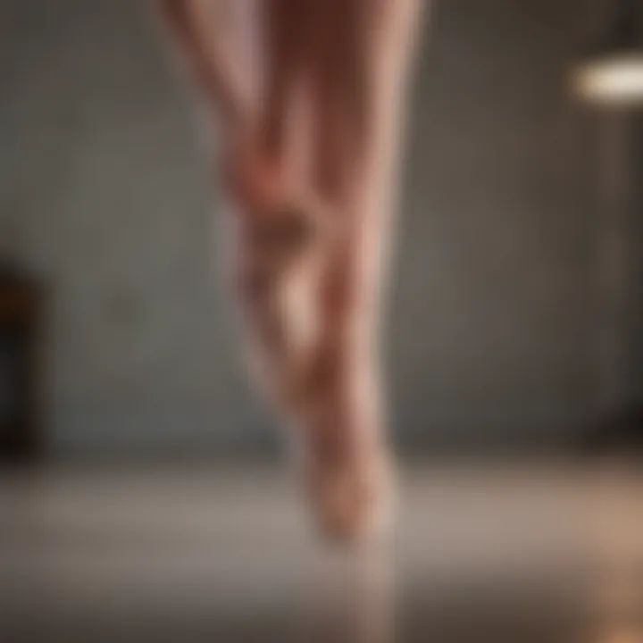 A dancer demonstrating proper fit of ballet shoes