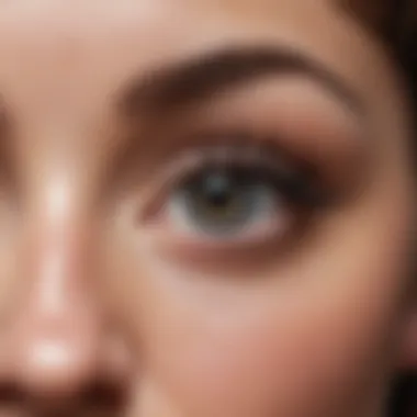 Close-up of curly eyelashes with mascara