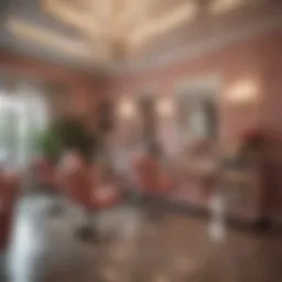 Luxurious nail salon interior showcasing elegant decor and ambiance