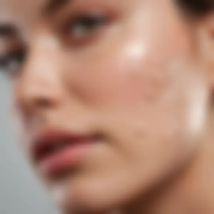 Visual representation of retinol cream texture and application