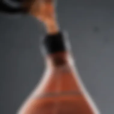 Close-up of shampoo pouring from a bottle