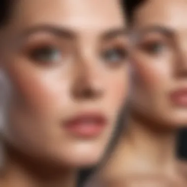 Visual representation of different skin types with tailored product recommendations