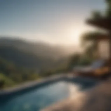 Breathtaking Outdoor Spa Retreat Serene outdoor spa with panoramic views