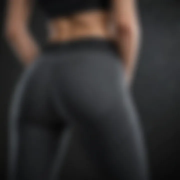 Close-up of leggings fit and functionality