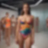 Vibrant collection of cheeky swimsuits on display