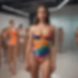 Vibrant collection of cheeky swimsuits on display