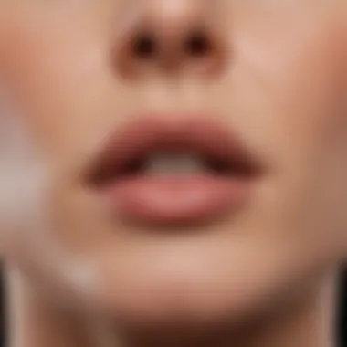 Close-up of chin area showcasing various hair removal techniques