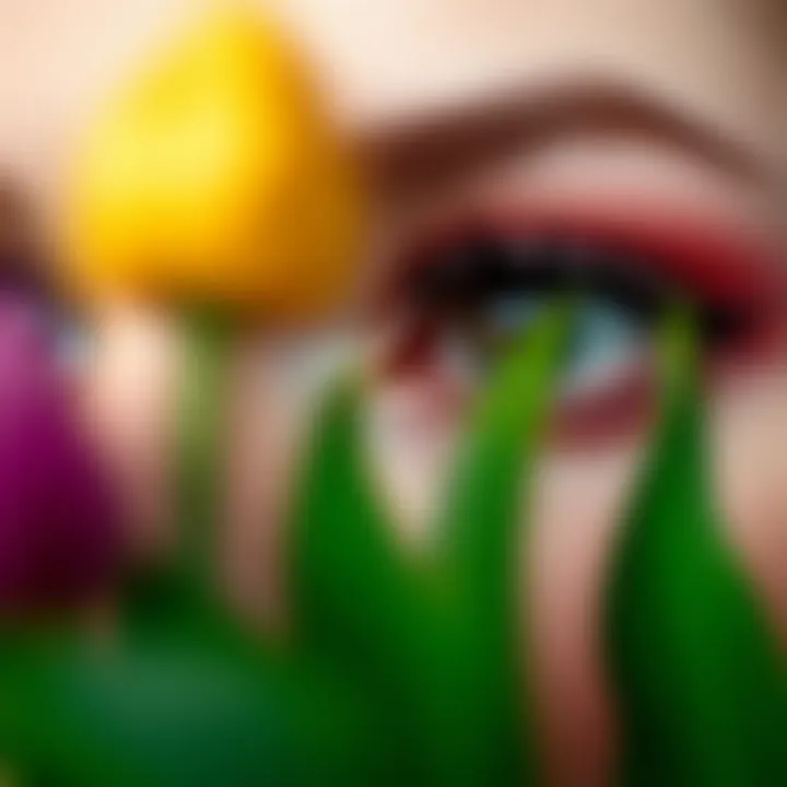 Illustration of complementary colors that highlight brown eyes