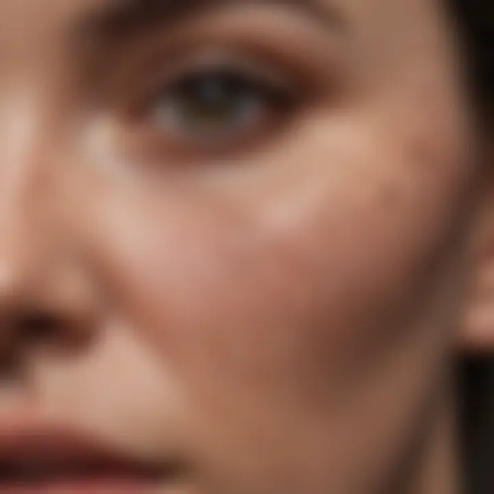 Close-up of skin texture with dark spots