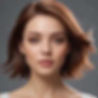 Woman showcasing hair colors against light skin