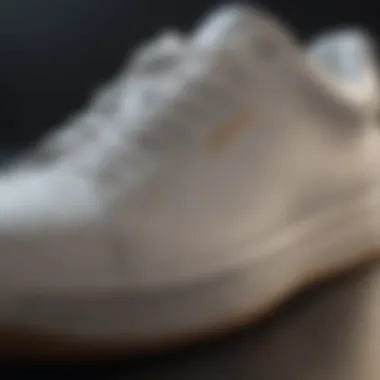 Close-up of premium materials used in tennis shoe design