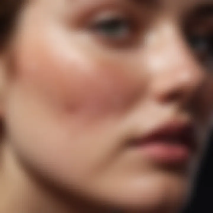 A detailed illustration of clogged pores showing buildup