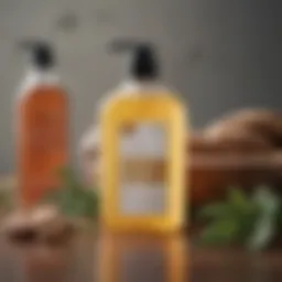 A bottle of co-wash shampoo surrounded by natural ingredients
