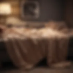 A cozy blanket draped over a stylish sofa, evoking warmth and comfort.