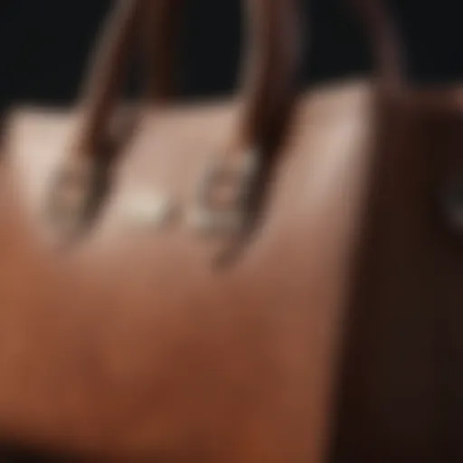 Elegant small structured leather tote showcasing fine craftsmanship