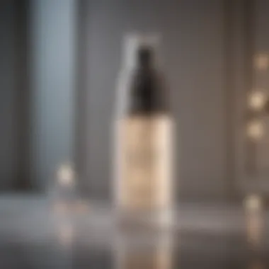 Elegant bottle of face lightening serum on a vanity