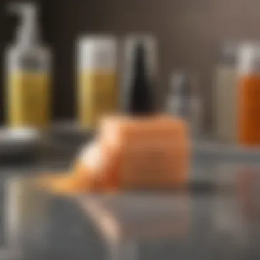 Post-wax care products on a clean countertop