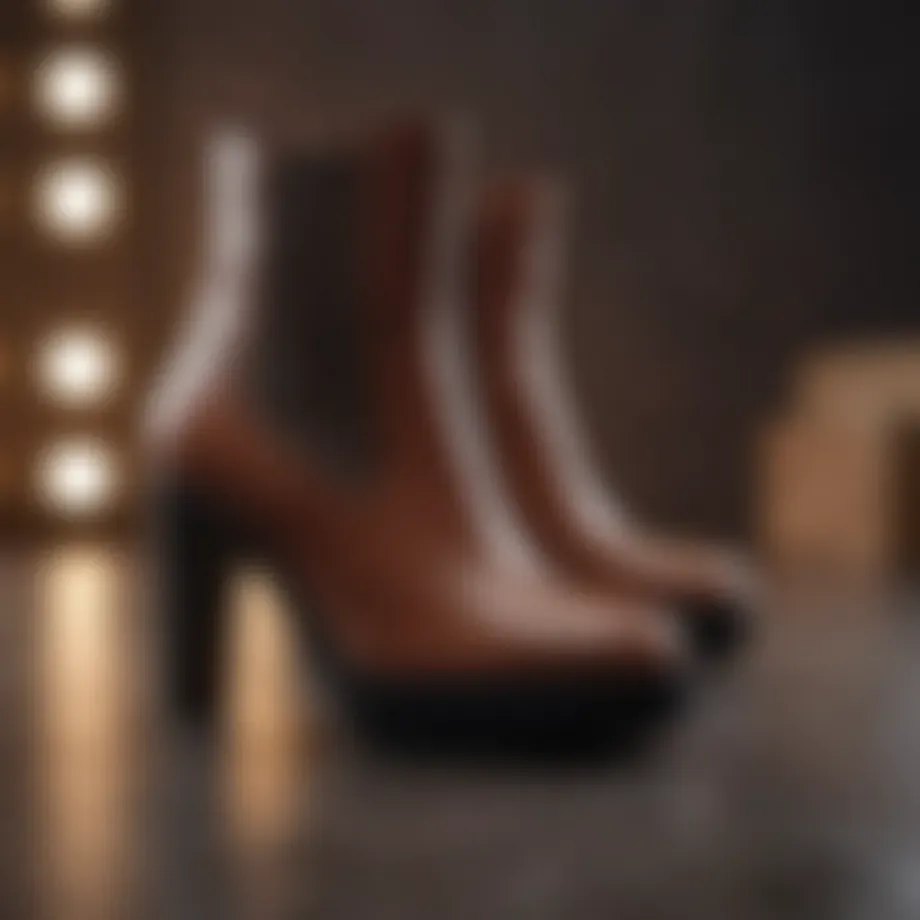 Chic no heel ankle boots on a stylish surface