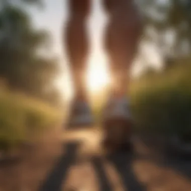 Motivating Morning Jog A peaceful sunrise view encouraging morning jogs