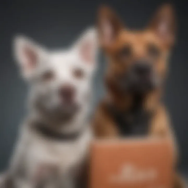 A beautifully designed cover of a personalized dog book featuring two dogs