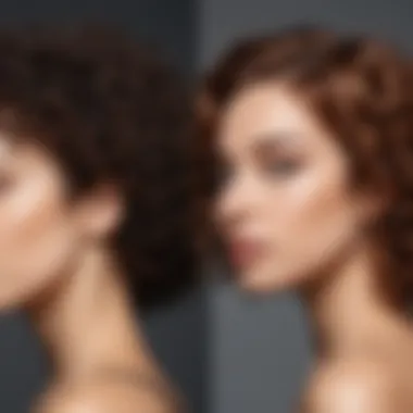 A side-by-side comparison of hair before and after using the CurlMix Detangler Brush.