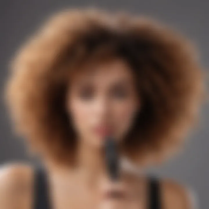 The CurlMix Detangler Brush in action, seamlessly gliding through curly hair.