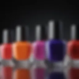 Vibrant nail polish colors arranged artistically