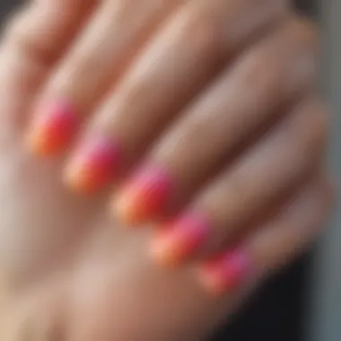 Vibrant gradient nail design showcasing an ombre effect