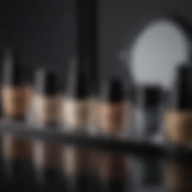 Close-up view of dark under eye corrector products on a vanity