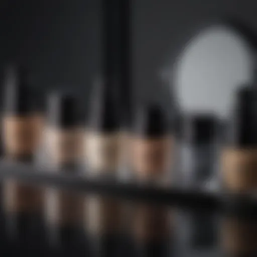 Close-up view of dark under eye corrector products on a vanity