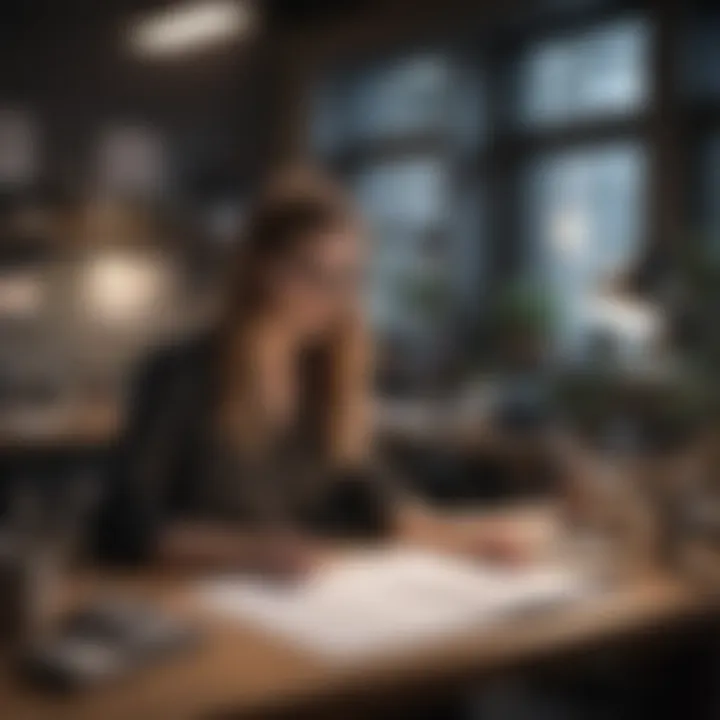 User interacting with the Day Designer planner in a stylish workspace.