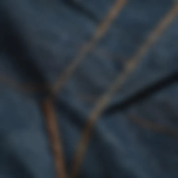 A close-up shot of denim fabric highlighting its texture.