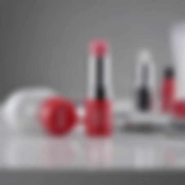 Dior Chapstick displayed among other luxury skincare products illustrating market positioning