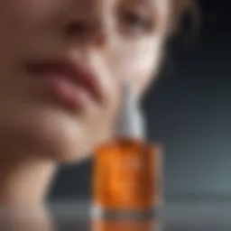 Close-up of a serum bottle with a dropper
