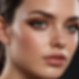 Close-up of flawless skin showcasing makeup techniques