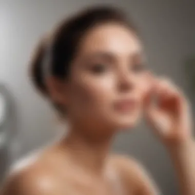 Woman enjoying a relaxing skincare routine at home