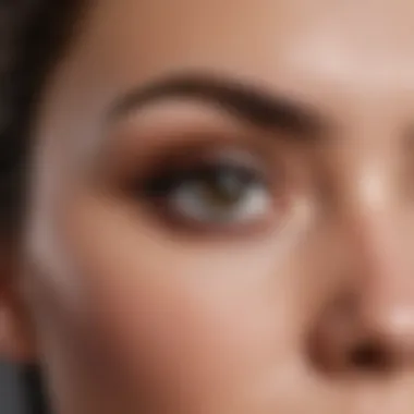 An array of eyebrow makeup products on a vanity