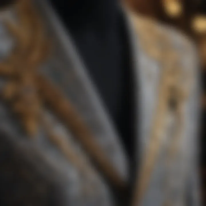 Detailed close-up of a Saint Laurent garment highlighting craftsmanship