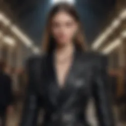 A striking Saint Laurent runway presentation showcasing bold designs