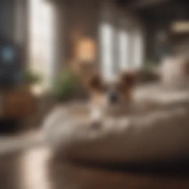 Comfortable Sleeping Space for Your Puppy A cozy puppy bed in a modern living room setting