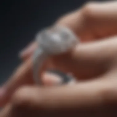 First engagement ring worn by Jennifer Lopez, featuring a stunning diamond.