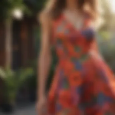 A vibrant floral dress perfect for summer outings
