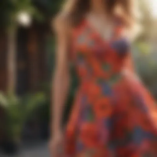 A vibrant floral dress perfect for summer outings