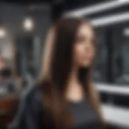 Luxury hair straightening salon setting